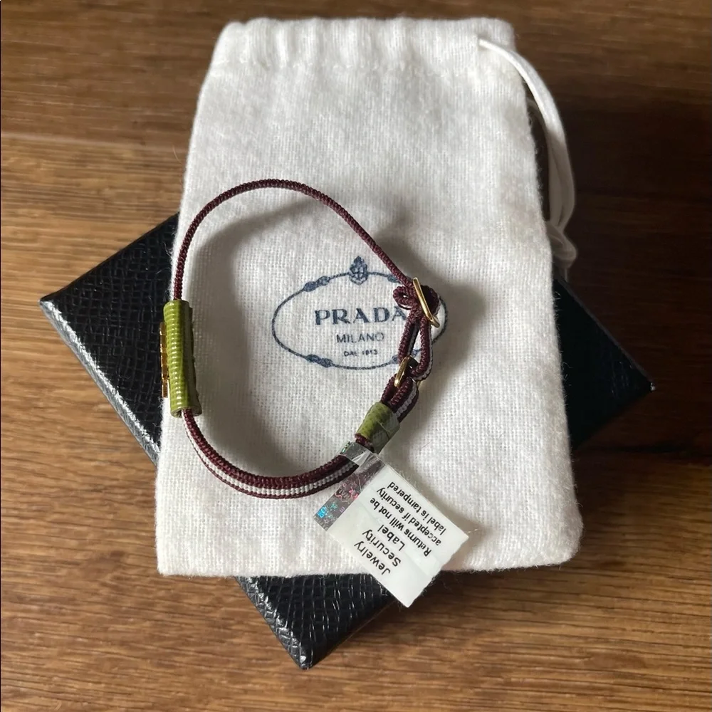 PRADA-AUTHENTIC (Preloved) Elastic And Leather Bracelet - Picture 8 of 13